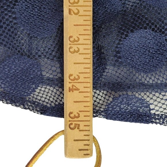 Betsey Johnson Princess Style Dress Size 2 Navy Polka Dot Lace Sleeveless - Picture 7 of 9